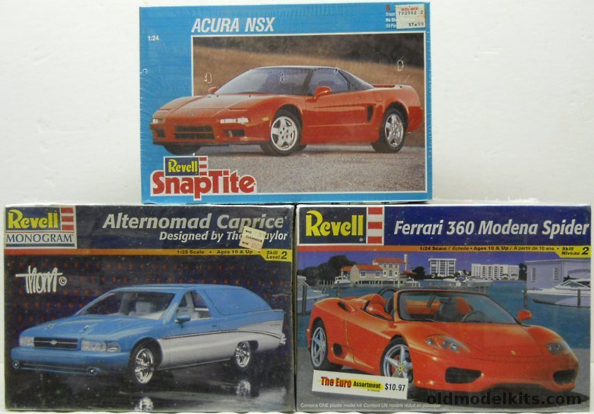 Revell 1/25 85-7640 Alternomad Caprice by Thom Taylor / 6268 Acura NSX / 85-2365 Ferrari 360 Modena Spider plastic model kit